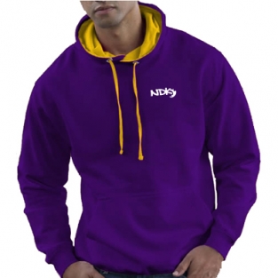 Unisex Hooded sweater - paars/geel